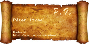 Péter Izrael névjegykártya